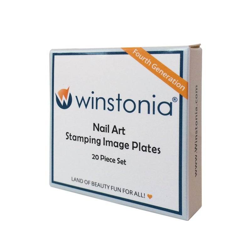 Winstonia Nail Art Stamping Plate 20 pcs Bundle Set Manicure Decoration Templates - Water-marbling, Floral, Galaxy, Fantasy, Lace, Pandas and more - Image 3